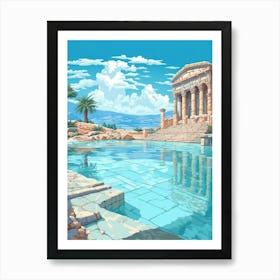 Pamukkale Thermal Pools And Hierpolis Cleopatras Pool 2 Art Print