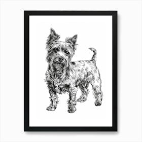 Lakeland Terrier Dog Line Sketch 2 Art Print