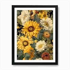 Sunflowers Wallpaper Art Print