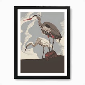 Herons 1 Art Print