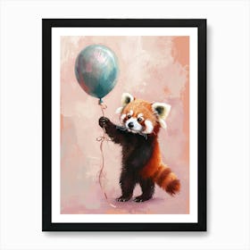 Cute Red Panda 6 With Balloon Art Print