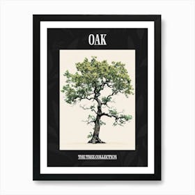 Oak Tree Pixel Illustration 1 Poster Art Print