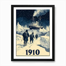 Aihrgdesign A Vintage Adventure Poster Of A Polar Exploration C5a480f8 0113 478d B84e 45ea152b1f60 1 Art Print