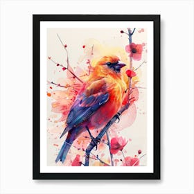 Bird Watercolor Painting Art Print