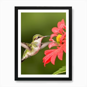 Female Ruby Throated Hummingbird-Reimagined 1 Art Print