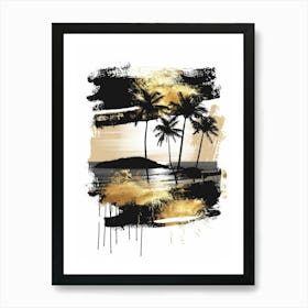 Palm Trees On The Beach 25 Art Print