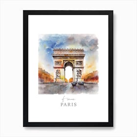 France, Paris Storybook 4 Travel Poster Watercolour Art Print