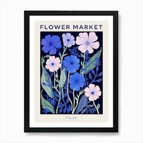 Blue Flower Market Poster Phlox 2 Art Print