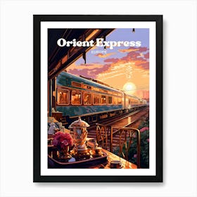 Orient Express Europe Train Travel Art Art Print