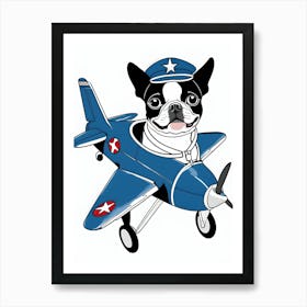 Boston Terrier Pilot-Reimagined 11 Art Print