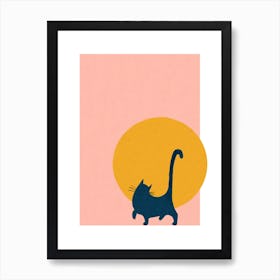 Katzenmotiv Kunstprint für Wohnzimmer - Minimalistisch