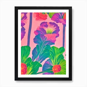 Bok Choy 2 Risograph Retro Poster vegetable Art Print