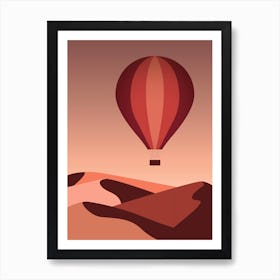 Hot Air Balloon In The Desert Art Print