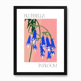 Bluebells In Bloom Flowers Bold Illustration 1 Art Print