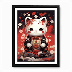 Maneki Neko Lucky Cat Japanese 9 Art Print