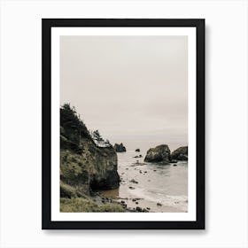 Moody Oregon Beach Art Print