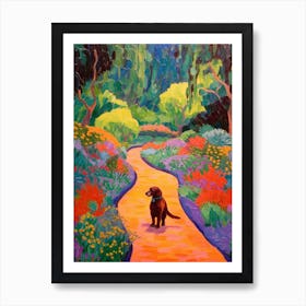 Painting Of A Dog In Descanso Garden, Usa In The Style Of Matisse 04 Art Print