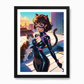 Catwoman cartoon Art Print