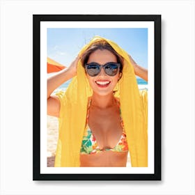 Woman On The Beach Art Print