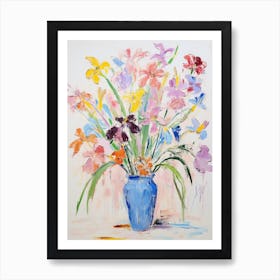 Flower Painting Fauvist Style Iris 3 Art Print