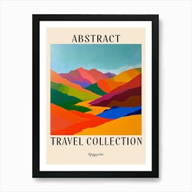 Abstract Travel Collection Poster Kyrgyzstan 2 Art Print