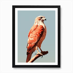 Minimalist Red Tailed Hawk 1 Illustration Art Print