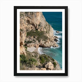 Cliffs and dream beach on the Mediterranean coast Art Print