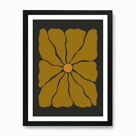 Autumn Flower 01 - Soot Brown Art Print