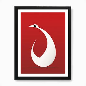 Swan Minimalist Abstract 1 Art Print