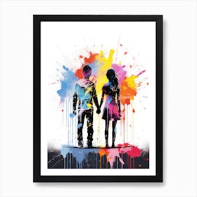 Couple Holding Hands Art Print