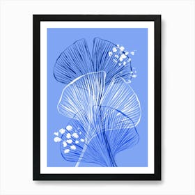 Blue Gingko Art Print