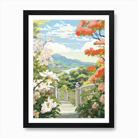 The Garden Of Morning Calm South Korea Illustration Gardens 1   Art Print