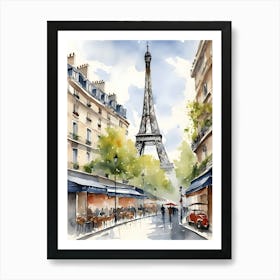 Paris France Watercolor Art Print