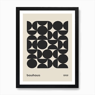 Bauhaus Black Geometric Exhibition Art Print