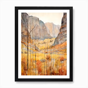 Autumn National Park Painting Yosemite National Park California Usa 6 Art Print