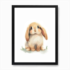 Mini Satin Rabbit Kids Illustration 3 Art Print