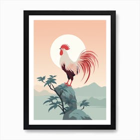 Minimalist Rooster 2 Illustration Art Print