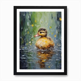 Brushstroke Duckling Impressionism Inspired 4 Art Print