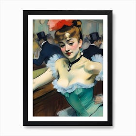 Paris Lady at the bar Lautrec Style Art Print