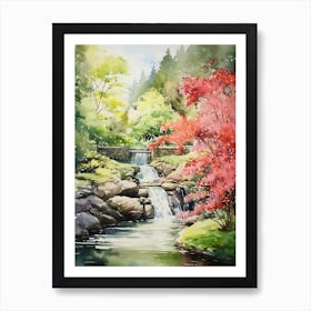 Butchart Gardens Canada  Watercolour 4 Art Print