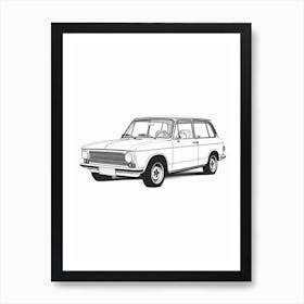 Mini Cooper Line Drawing 9 Art Print