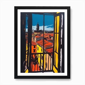 A Window View Of Florence In The Style Of Pop Art 3 Art Print