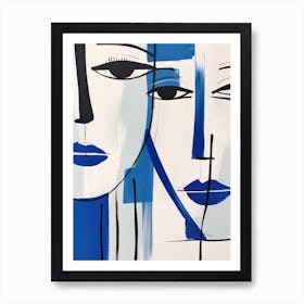 Two Women In Blue 1 Art Print