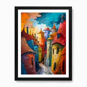 Colorful City Street Art Print