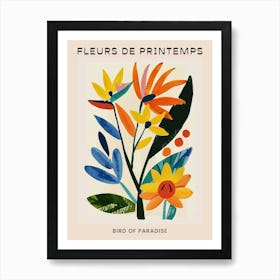 Spring Floral French Poster  Bird Of Paradise 1 Art Print