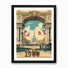 Aihrgdesign A Vintage Travel Poster Of The 1900 Paris Exposit Dafb955d 3bbc 4894 948a 988ae314fb95 1 Art Print