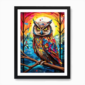 Owl Abstract Pop Art 5 Art Print
