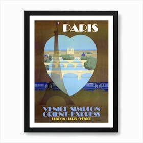 Paris Venice, Simplon Orient Express Art Print