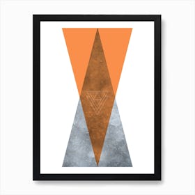 Scandi Art Orange Mountain Art Print