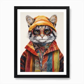 Cat In Glasses Art Print